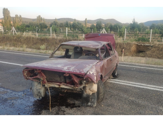 HURDAYA DÖNEN ARAÇTAN SAĞ ÇIKTI