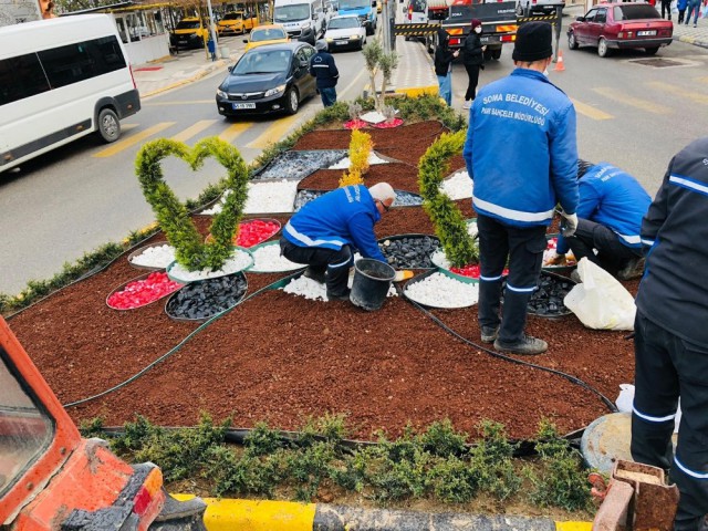 SOMA'DA PEYZAJ ÇALIŞMALARI SÜRÜYOR