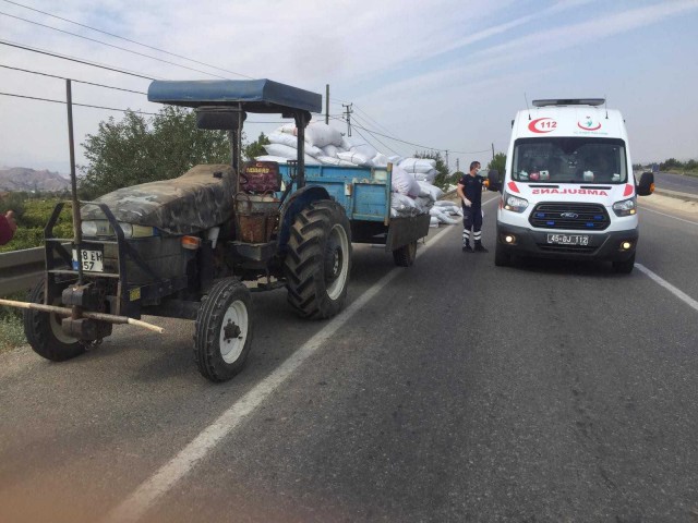 RÖMORKTAN DÜŞEN ŞAHIS YARALANDI