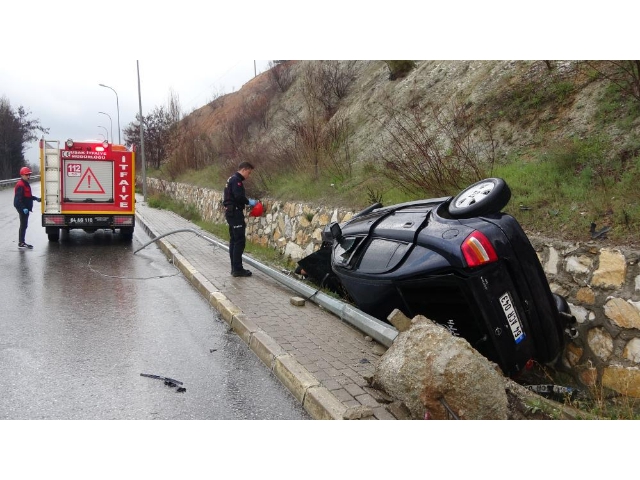 KONROLDEN ÇIKTI ŞARAMPOLE DEVRİLDİ