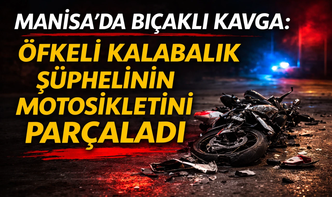 Manisa’da Bıçaklı Kavga: Öfkeli Kalabalık Şüphelinin Motosikletini Parçaladı