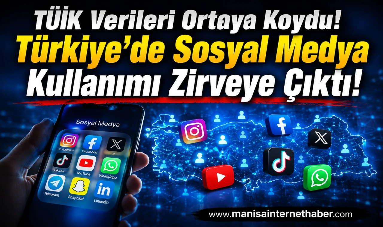 Türkiye'de Sosyal Medyada Vakit Geçirenlerin Oranı 10 Yılda İki Katından Fazla Arttı