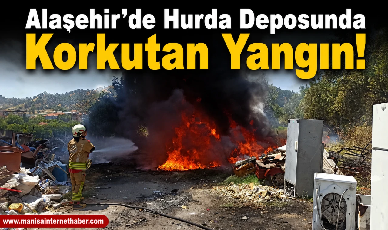 Alaşehir'de Hurda Deposunda Yangın Paniği