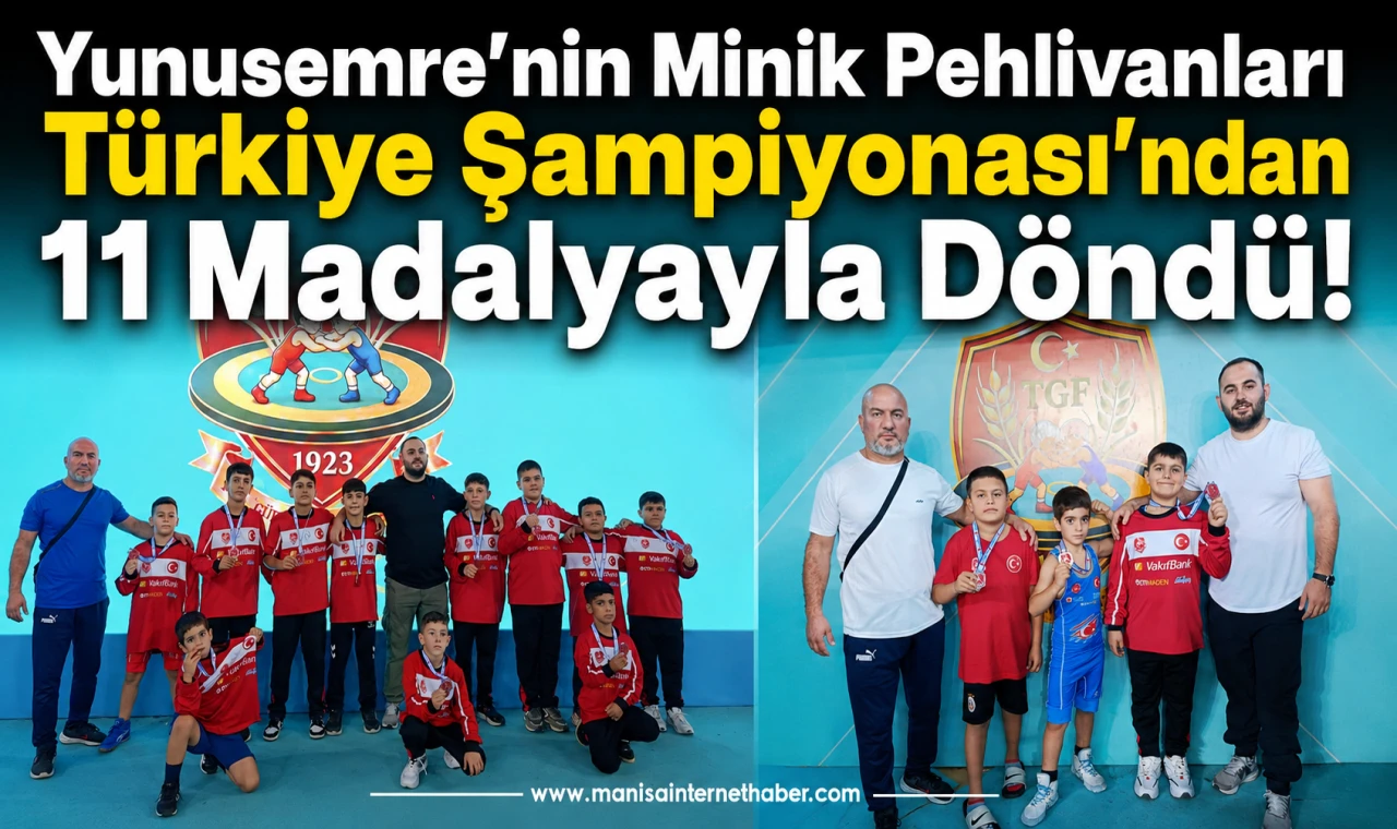 Yunusemreli Minik Güreşçiler Türkiye Şampiyonası’nda 11 Madalya Kazandı
