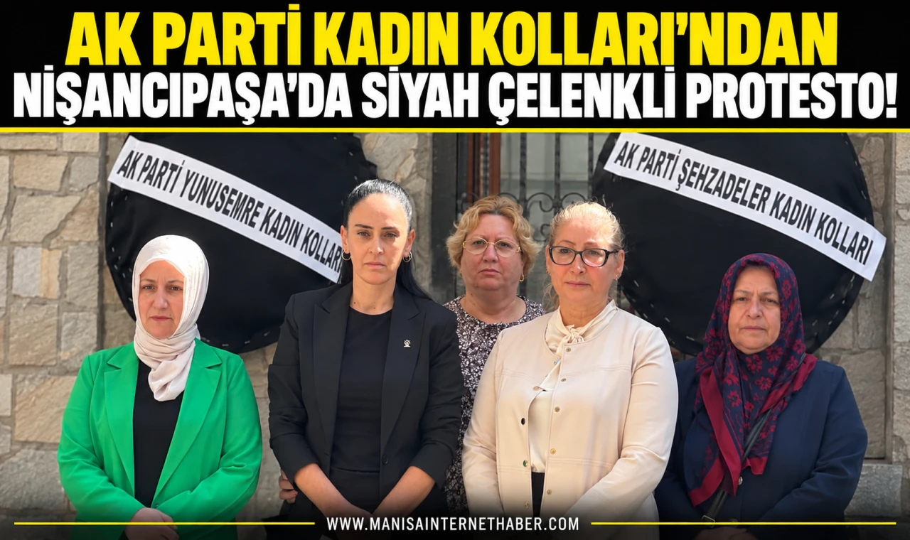 AK Parti Kadın Kolları’ndan Nişancıpaşa’da siyah çelenkli protesto