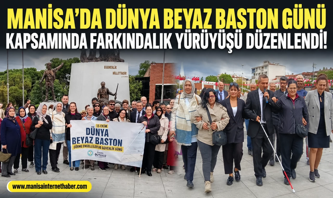Görme engelli vatandaşlardan farkındalık yürüyüşü