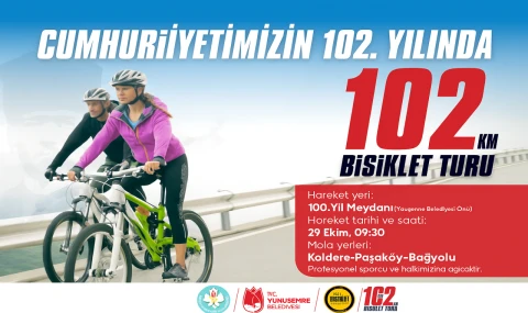 YUNUSEMRE’DEN CUMHURİYETİMİZİN 102. YILINDA 102 KM BİSİKLET TURU
