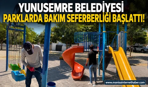 Yunusemre'de Parklara Yaz Bakımı