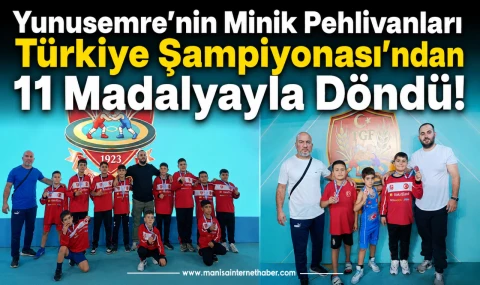 Yunusemreli Minik Güreşçiler Türkiye Şampiyonası’nda 11 Madalya Kazandı