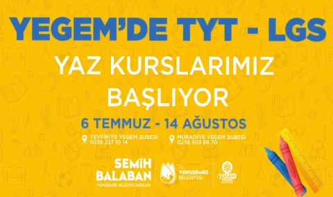 YEGEM'de TYT ve LGS Yaz Kursları Başlıyor